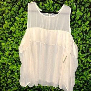 NWTS OLD NAVY SHINY Crème De La Crème Cold Shoulder Sz XXL TTG